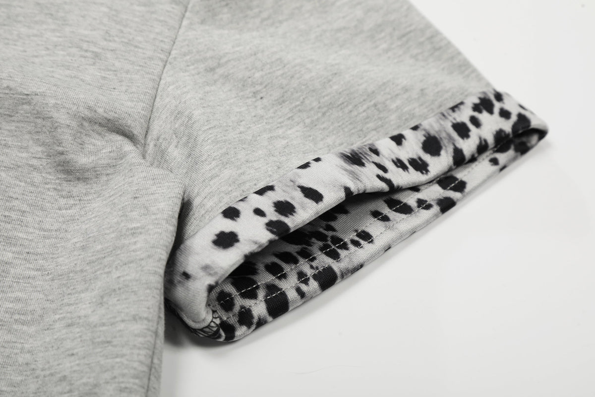 BLACK ENERGY | Leopard-Trim Half-Zip Polo Shirt - product detail