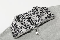 BLACK ENERGY | Leopard-Trim Half-Zip Polo Shirt - product detail