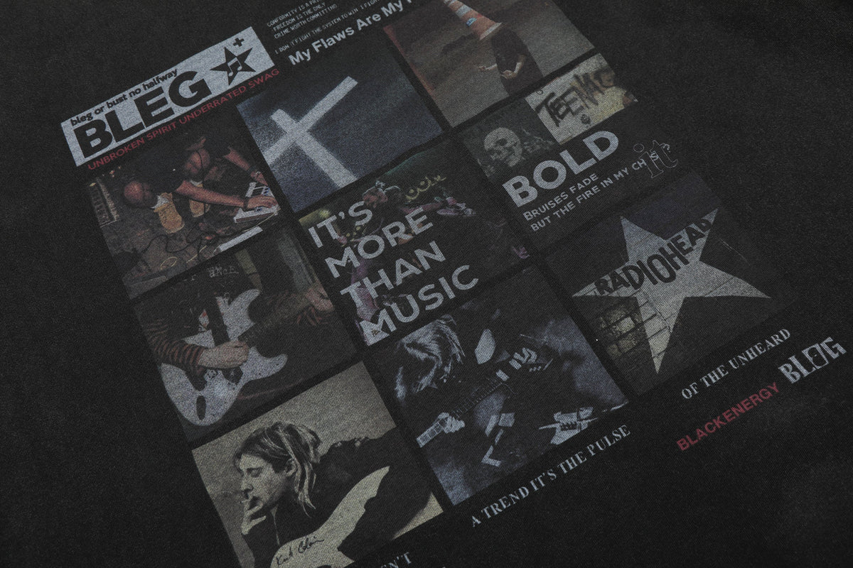 BLACK ENERGY | Music Poster Collage T-Shirt - product detail