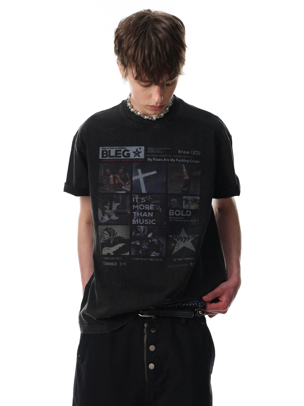 BLACK ENERGY | Music Poster Collage T-Shirt - product detail