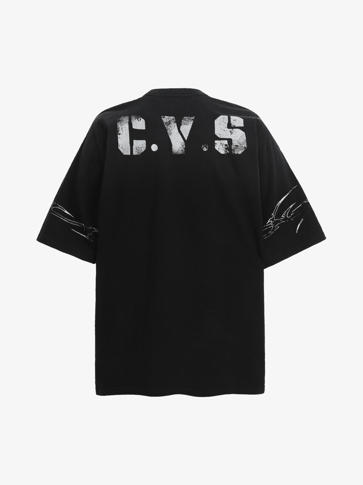 CHANYOOU | Distressed 07 Thorn T-Shirt in Black - back view