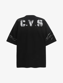CHANYOOU | Distressed 07 Thorn T-Shirt in Black - back view