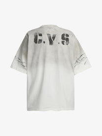 CHANYOOU | Distressed 07 Thorn T-Shirt in Off-White - back view