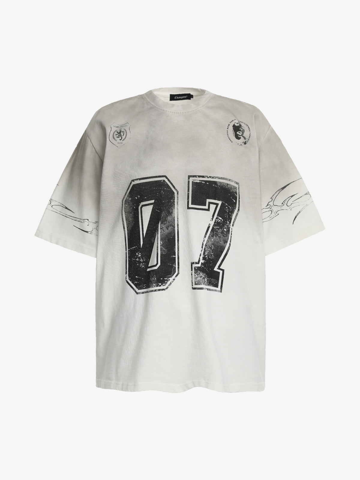 CHANYOOU | Distressed 07 Thorn T-Shirt in Off-White - front view