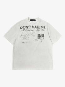 CHANYOOU | Don't Hate Me Washed T-Shirt in Off-White - front view
