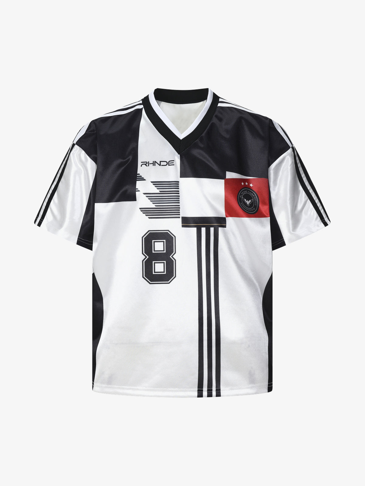 CHAOGU | Number 8 Panel Jersey in White - front view