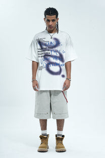 CHEALES | Graffiti Text Washed T-Shirt - product detail
