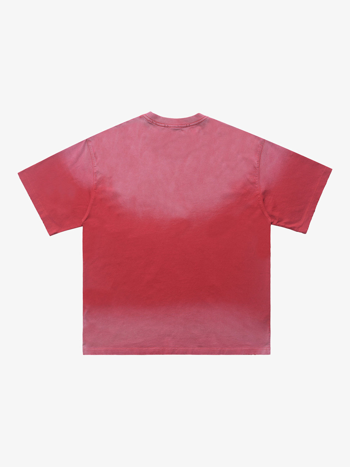 CHEALES | Graffiti Text Washed T-Shirt in Red - back view