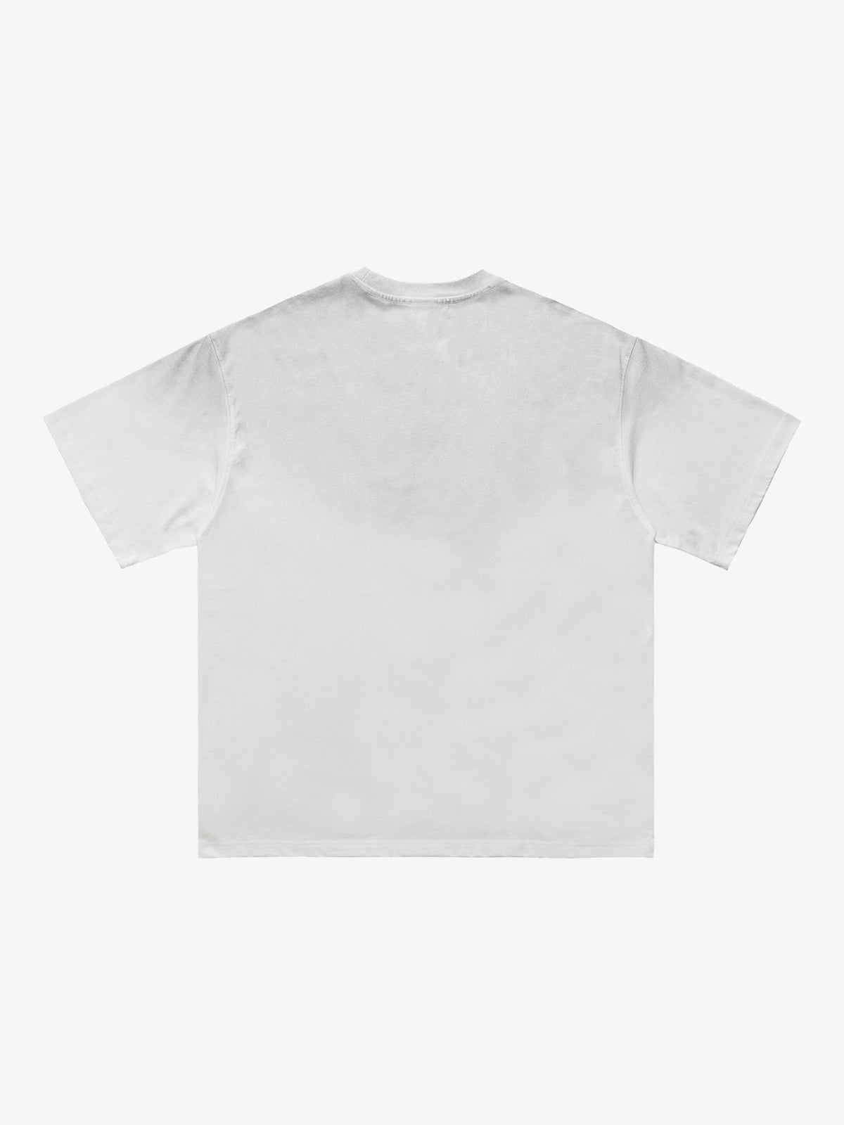 CHEALES | Graffiti Text Washed T-Shirt in White - back view