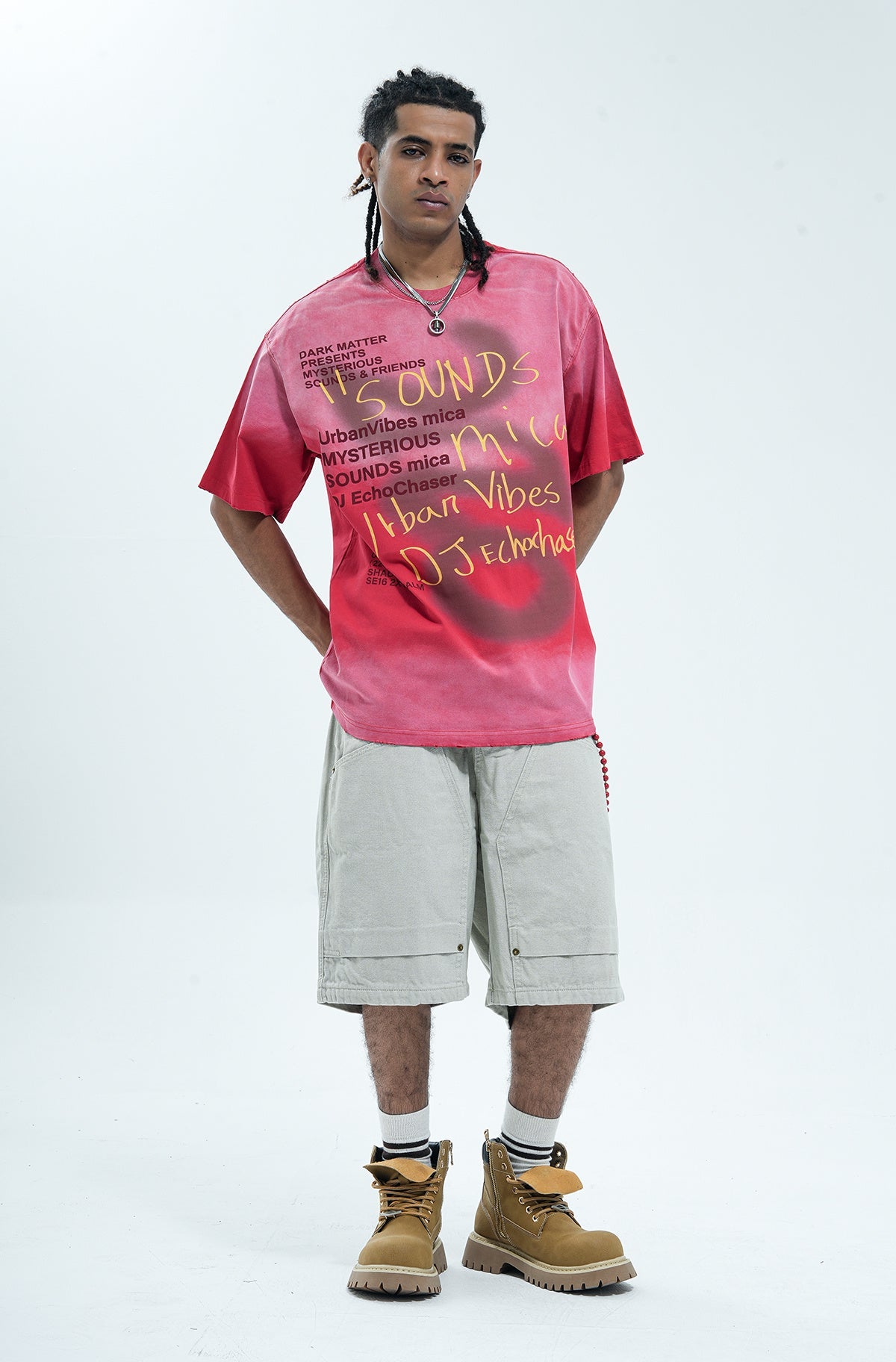 CHEALES | Graffiti Text Washed T-Shirt - product detail