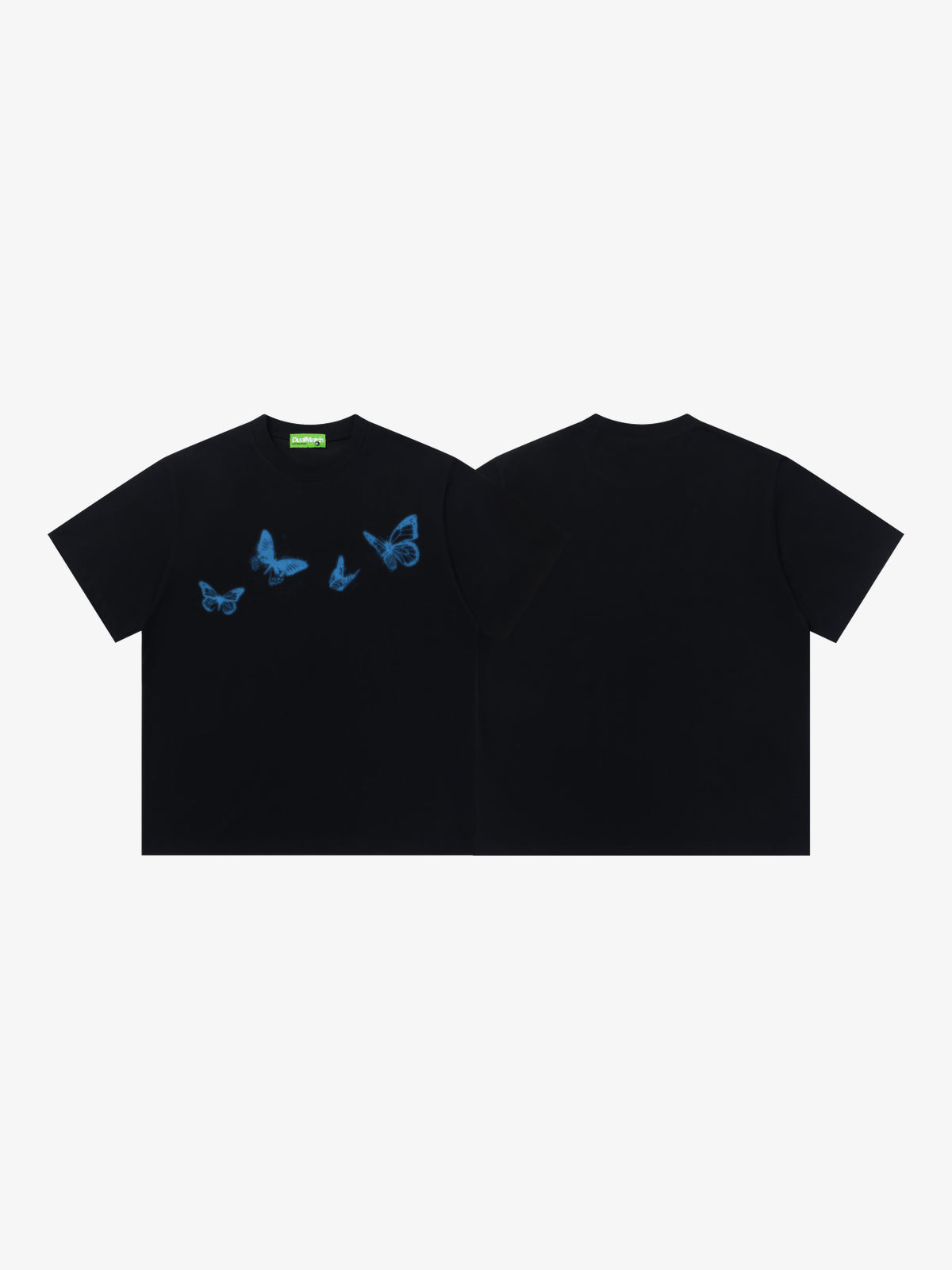 DUAL MATCH | Blurred Butterfly T-Shirt in Black - back view