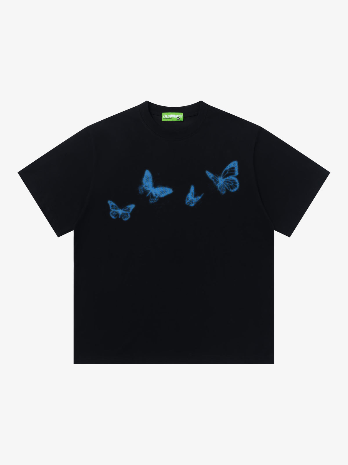 DUAL MATCH | Blurred Butterfly T-Shirt in Black - front view