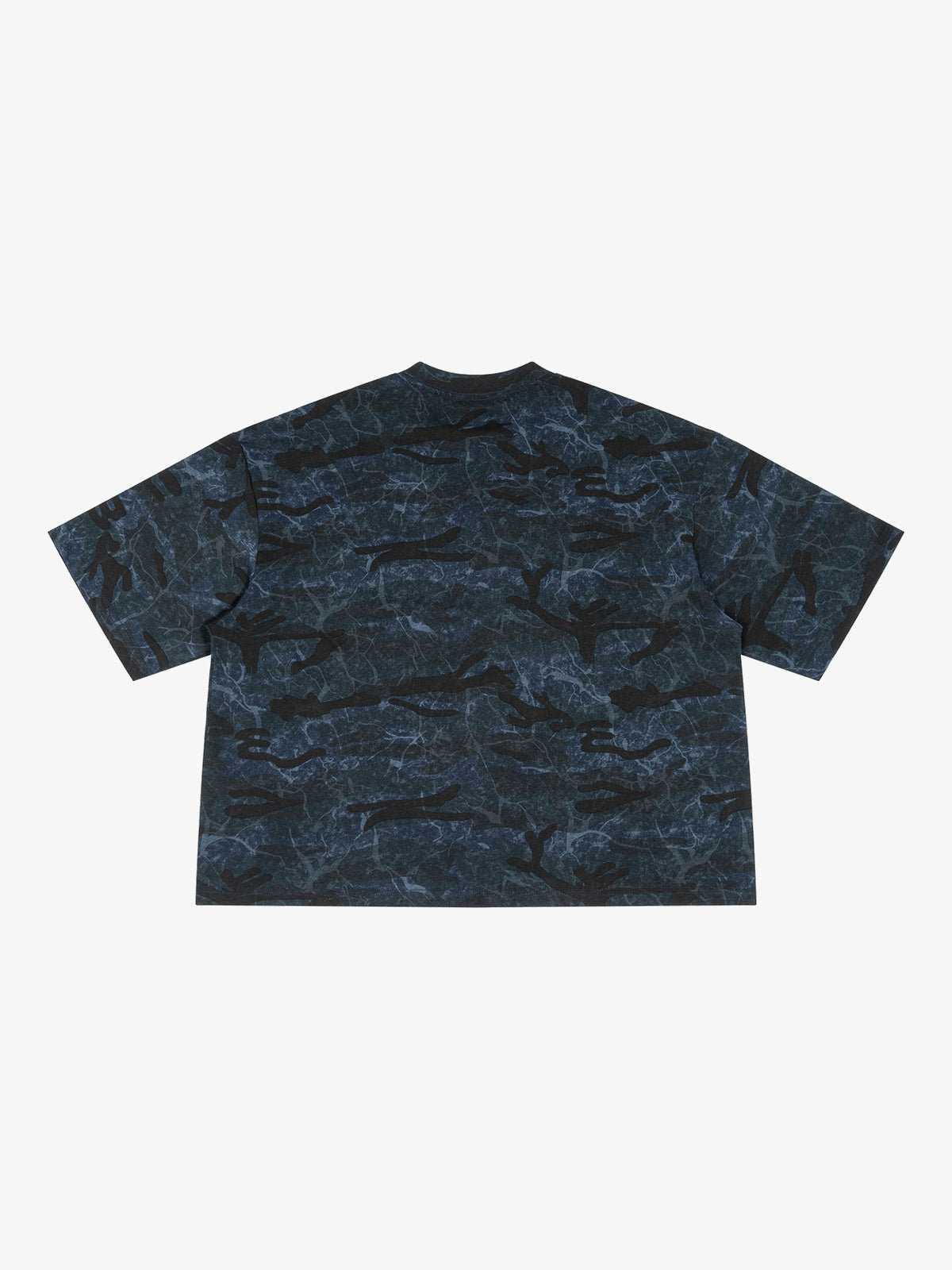 ETAI | Abstract Camo T-Shirt in Blue - back view