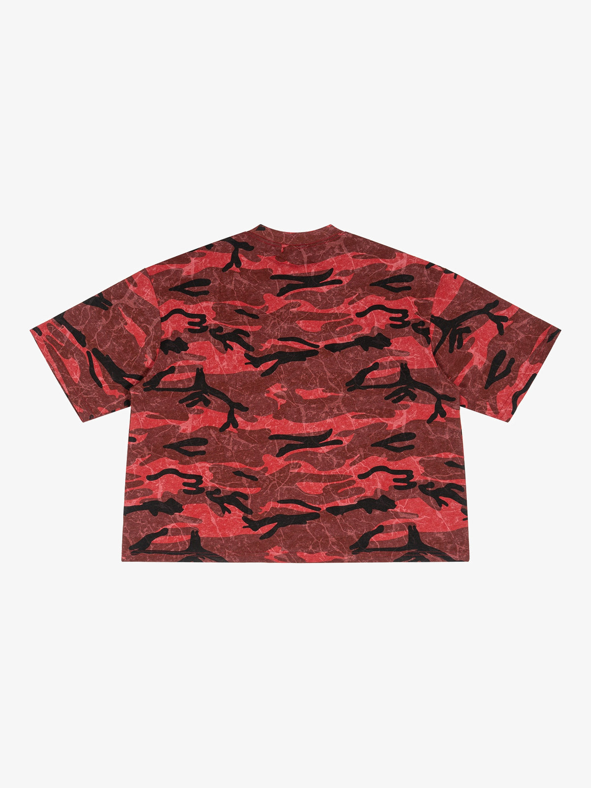 ETAI | Abstract Camo T-Shirt in Red - back view