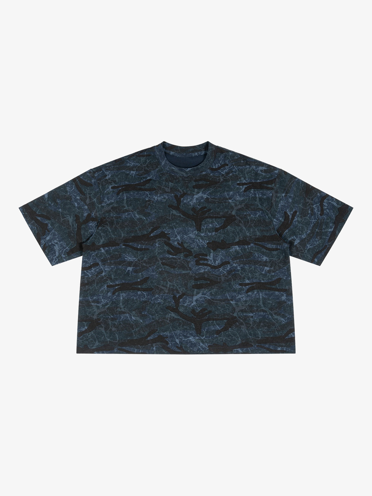 ETAI | Abstract Camo T-Shirt in Blue - front view