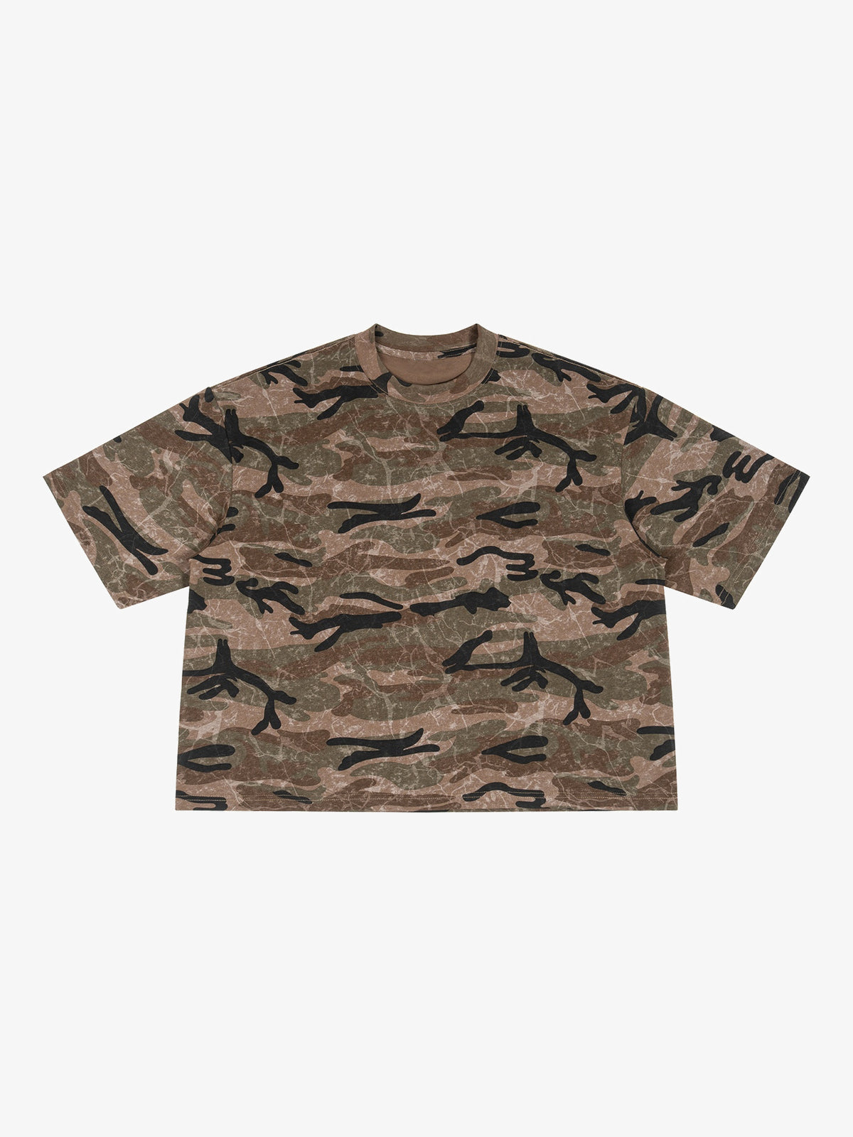 ETAI | Abstract Camo T-Shirt in Brown - front view