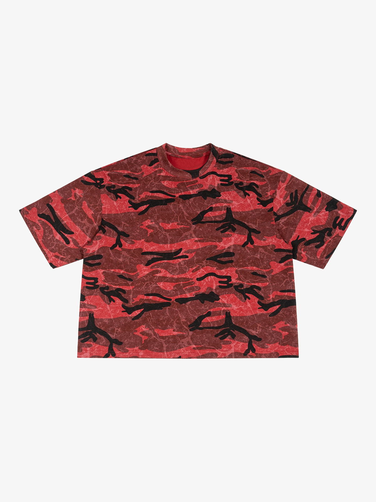 ETAI | Abstract Camo T-Shirt in Red - front view