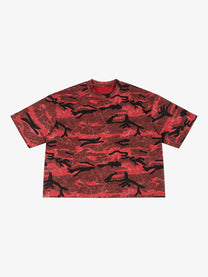 ETAI | Abstract Camo T-Shirt in Red - front view