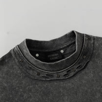 EXTREME CAUSE | Studded-Collar Curved-Seam T-Shirt - product detail