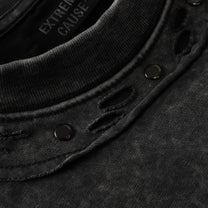EXTREME CAUSE | Studded-Collar Curved-Seam T-Shirt - product detail