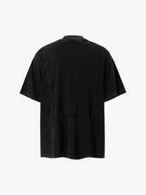 EXTREME CAUSE | Studded-Collar Curved-Seam T-Shirt in Black - back view