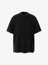 EXTREME CAUSE | Studded-Collar Curved-Seam T-Shirt
