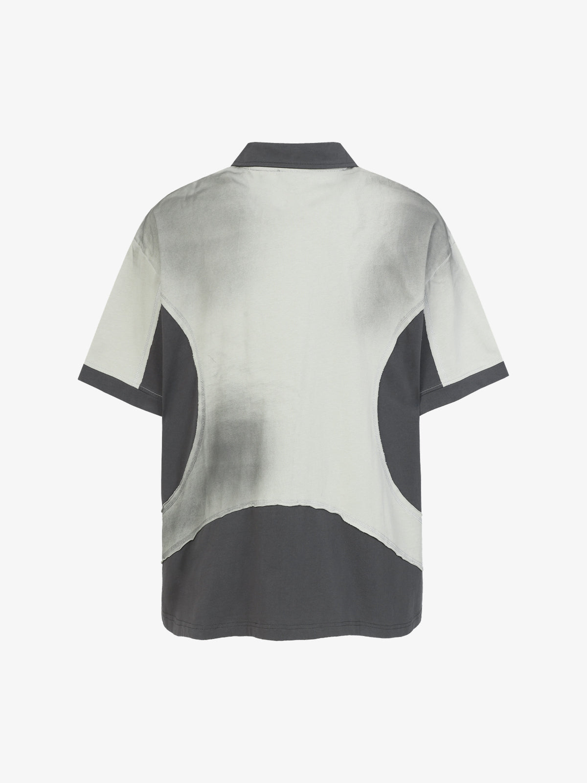 EXTREME CAUSE | Layered Cutaway Polo Shirt in Gray - back view