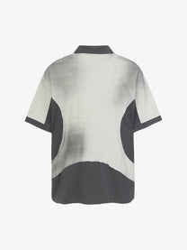 EXTREME CAUSE | Layered Cutaway Polo Shirt in Gray - back view