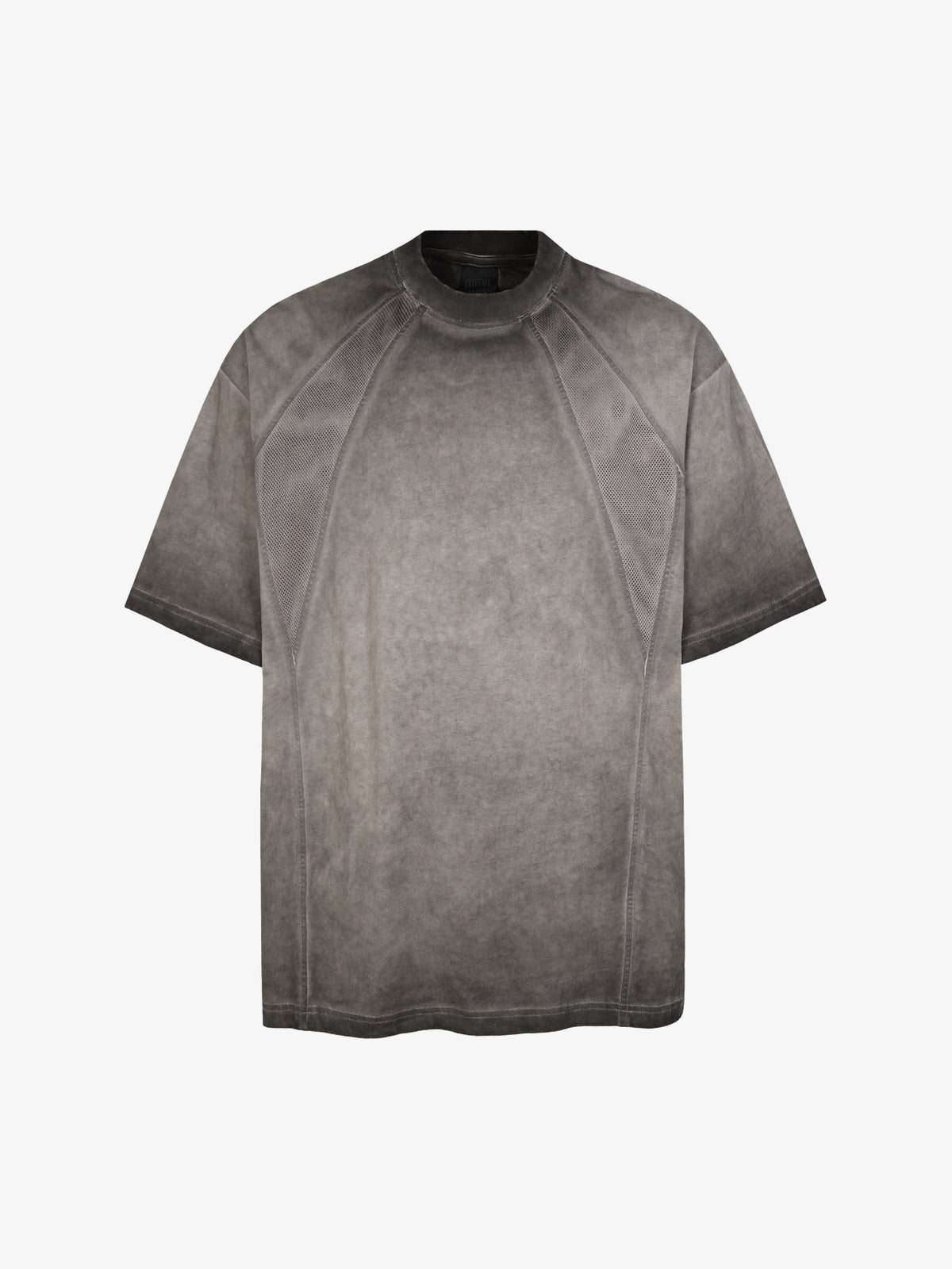 EXTREME CAUSE | Mesh-Panel Raglan T-Shirt in Brown - front view