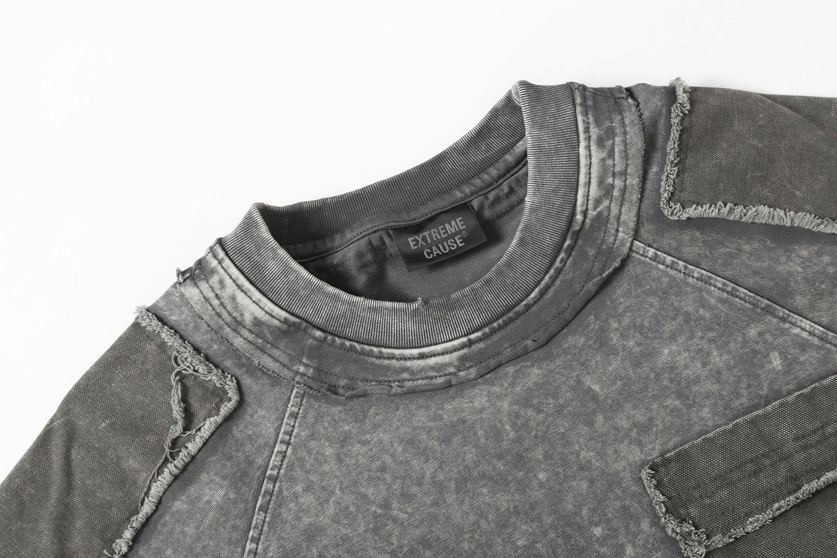 EXTREME CAUSE | Raw-Edge Pocket Raglan T-Shirt - product detail
