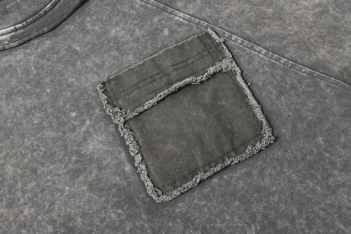 EXTREME CAUSE | Raw-Edge Pocket Raglan T-Shirt - product detail
