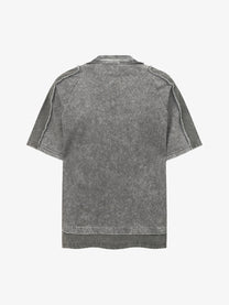 EXTREME CAUSE | Raw-Edge Pocket Raglan T-Shirt in Gray - back view