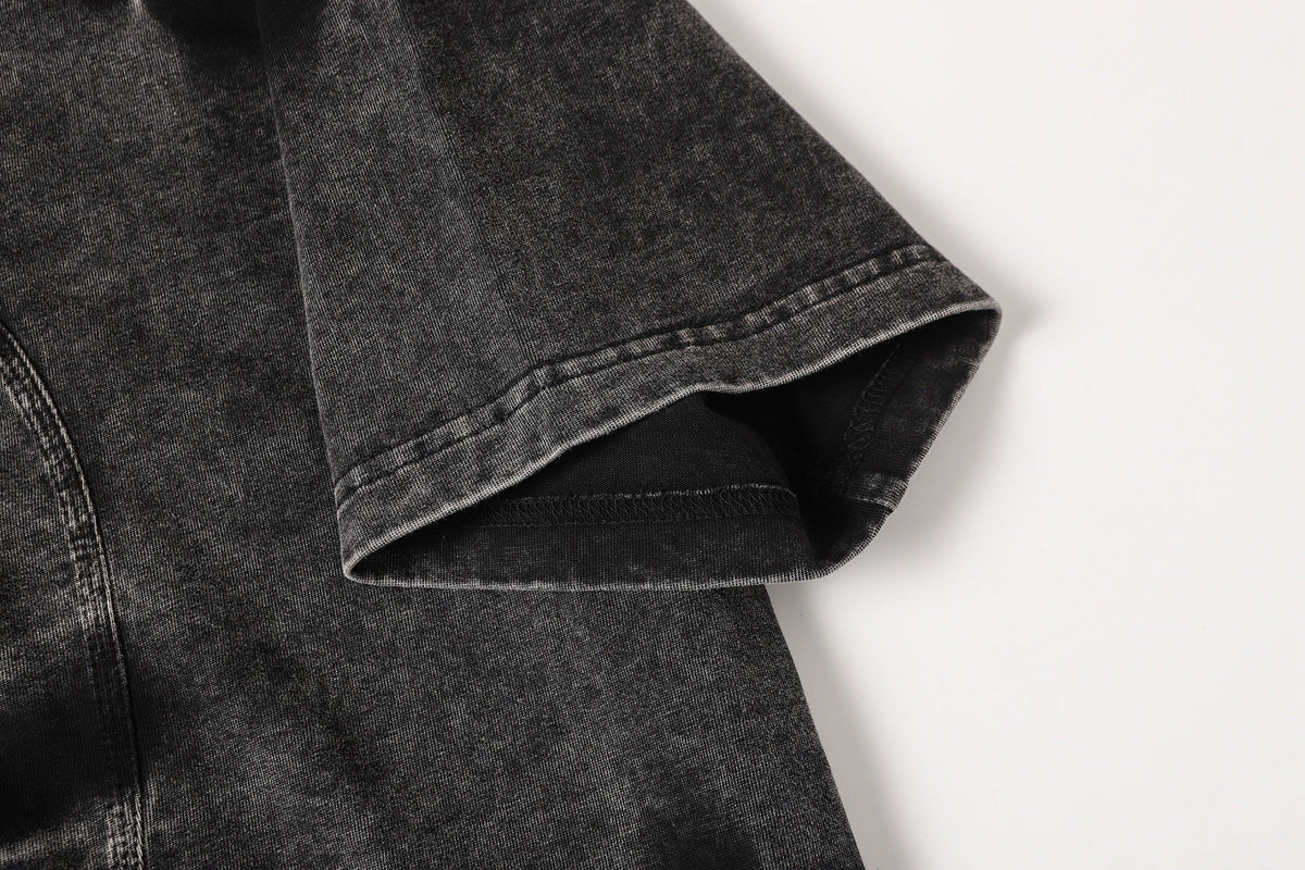 EXTREME CAUSE | Asymmetric Curved-Panel Washed T-Shirt - product detail