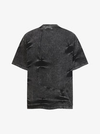 EXTREME CAUSE | Asymmetric Curved-Panel Washed T-Shirt in Black - back view