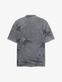 EXTREME CAUSE | Asymmetric Curved-Panel Washed T-Shirt in Gray - back view