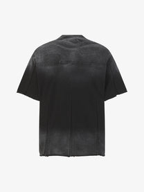 EXTREME CAUSE | Vertical-Panel Raw-Hem T-Shirt in Black - back view