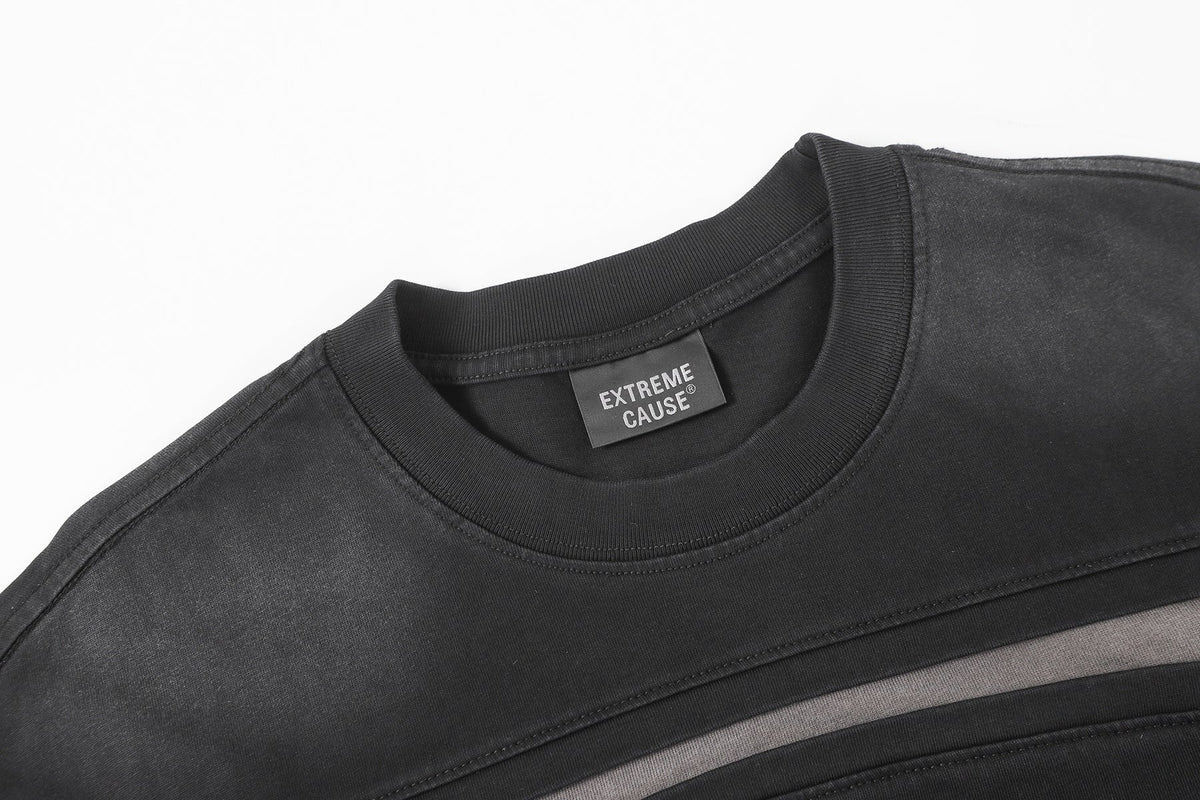 EXTREME CAUSE | Curved Contrast-Panel T-Shirt - product detail