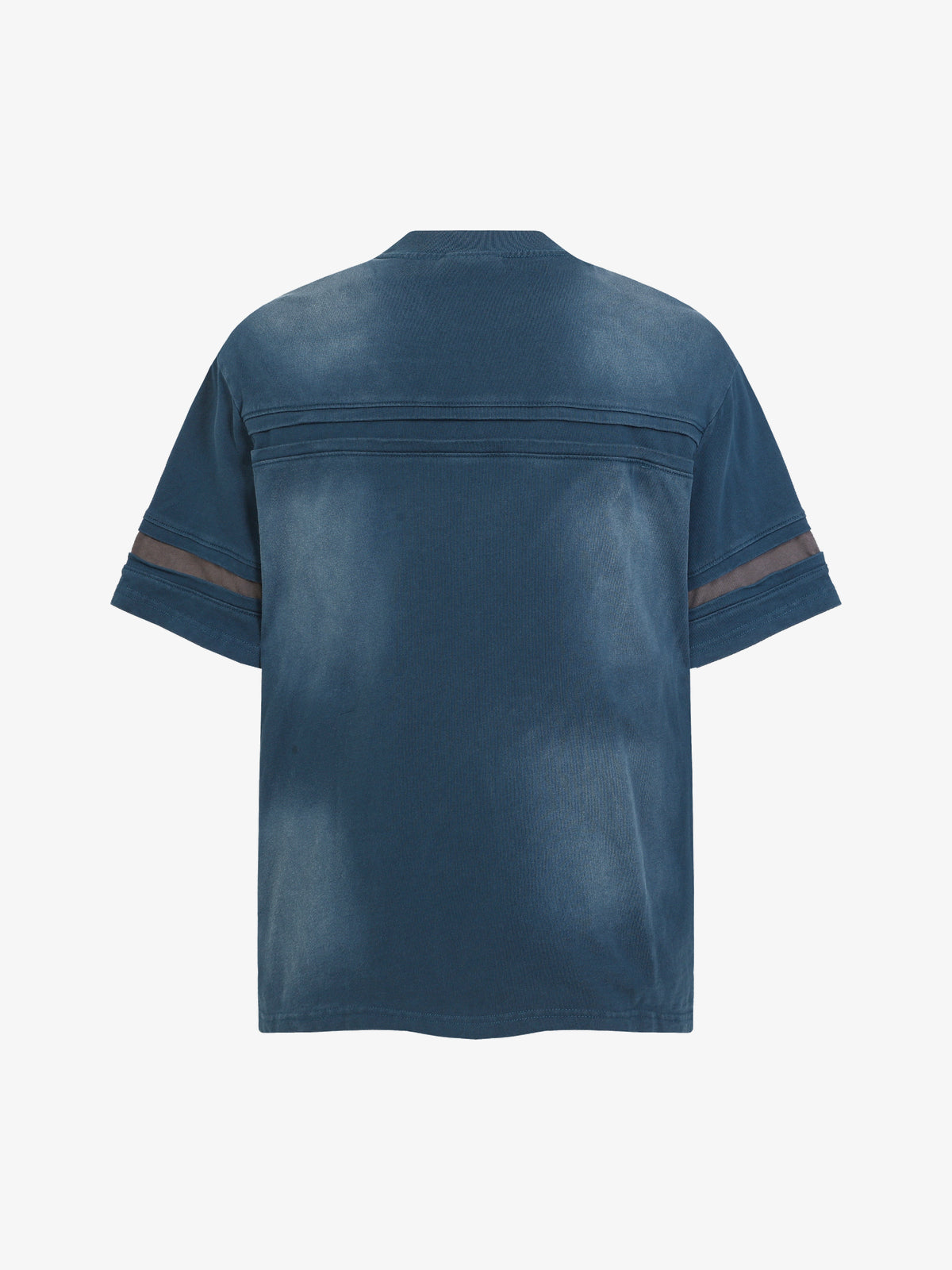 EXTREME CAUSE | Curved Contrast-Panel T-Shirt in Blue - back view