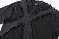 EXTREME CAUSE | Raw-Edge Cross-Appliqué T-Shirt - product detail