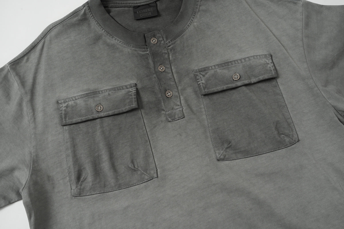 EXTREME CAUSE | Double-Pocket Henley T-Shirt - product detail