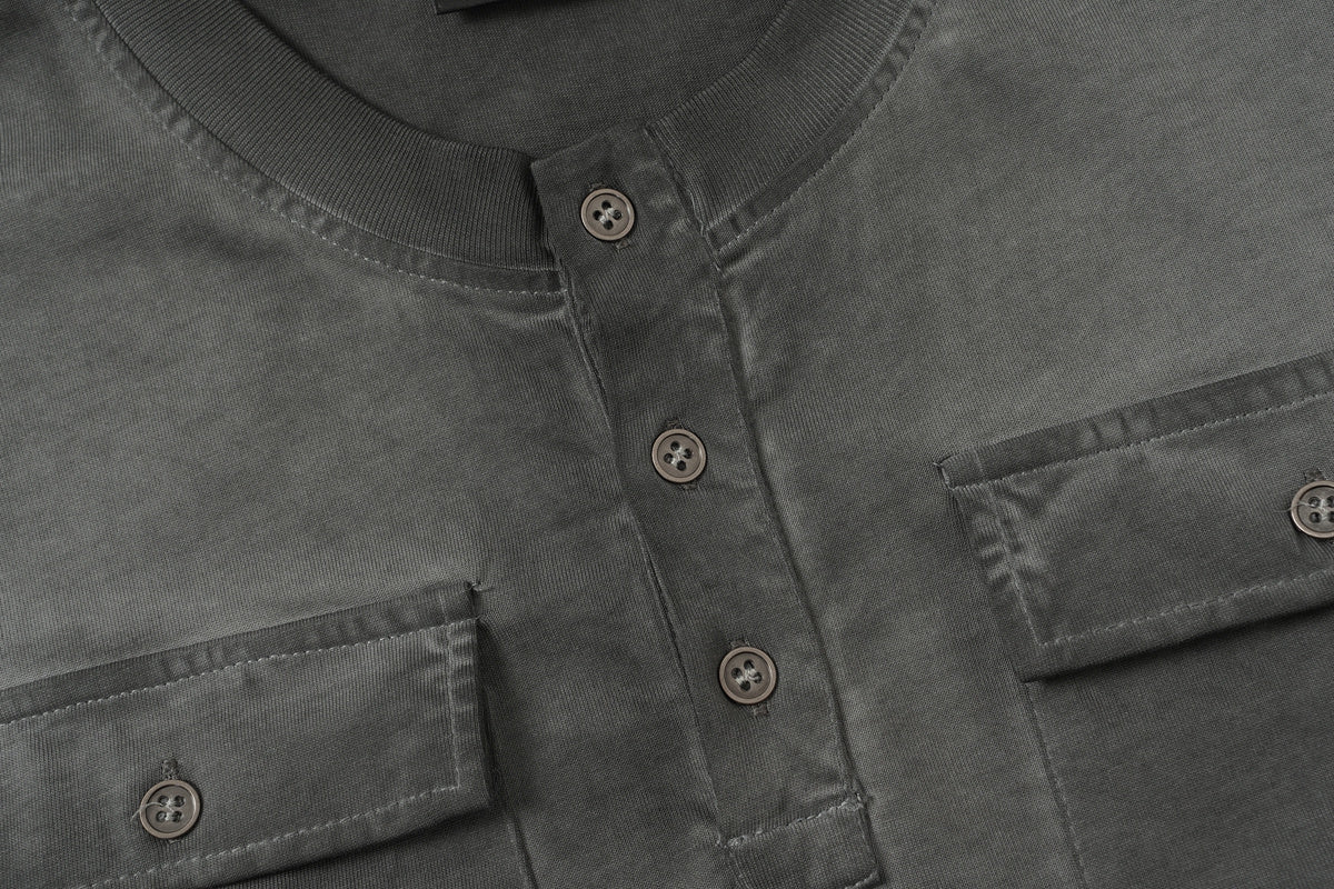 EXTREME CAUSE | Double-Pocket Henley T-Shirt - product detail