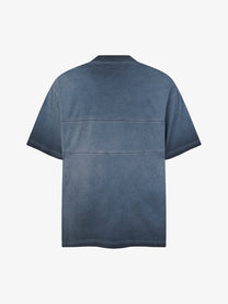 EXTREME CAUSE | Double-Pocket Henley T-Shirt in Blue - back view