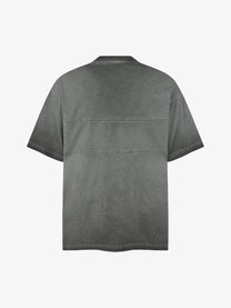 EXTREME CAUSE | Double-Pocket Henley T-Shirt in Gray - back view