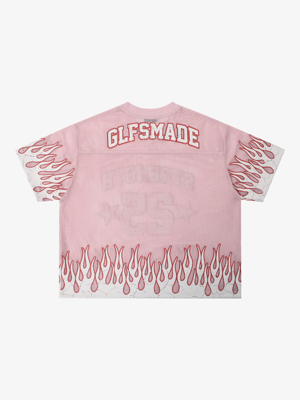 GLFS | Flame 25 V-Neck Jersey T-Shirt in Pink - back view