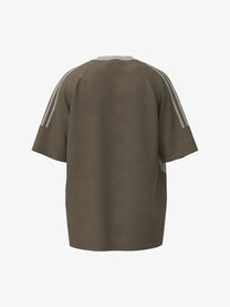 GLFS | Contrast-Panel Embroidered Logo T-Shirt in Dark Khaki - back view