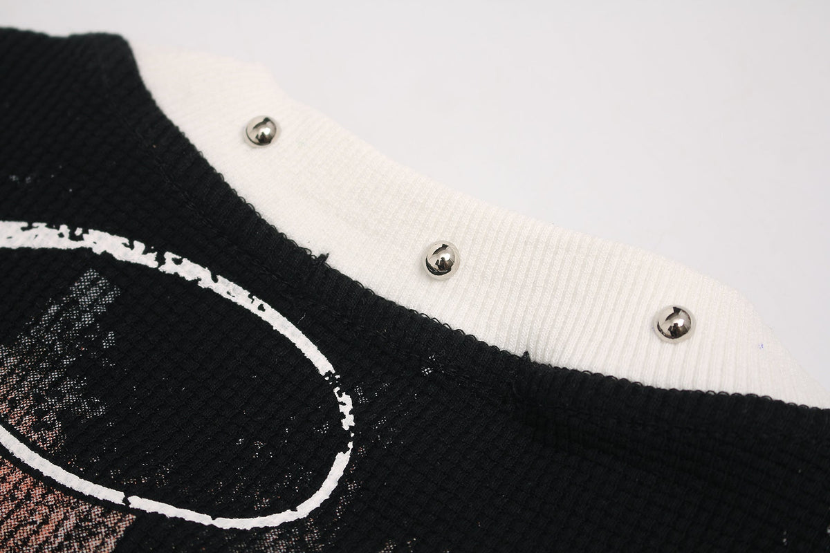 GLFS | Studded Collar Cross Graphic T-Shirt - product detail