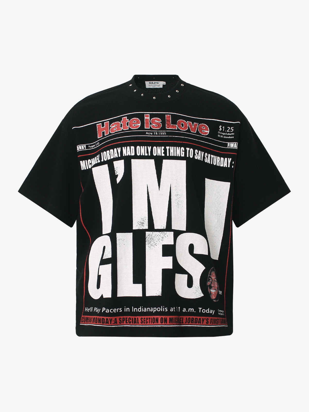 GLFS | Hate Is Love Graphic T-Shirt in Black - front view