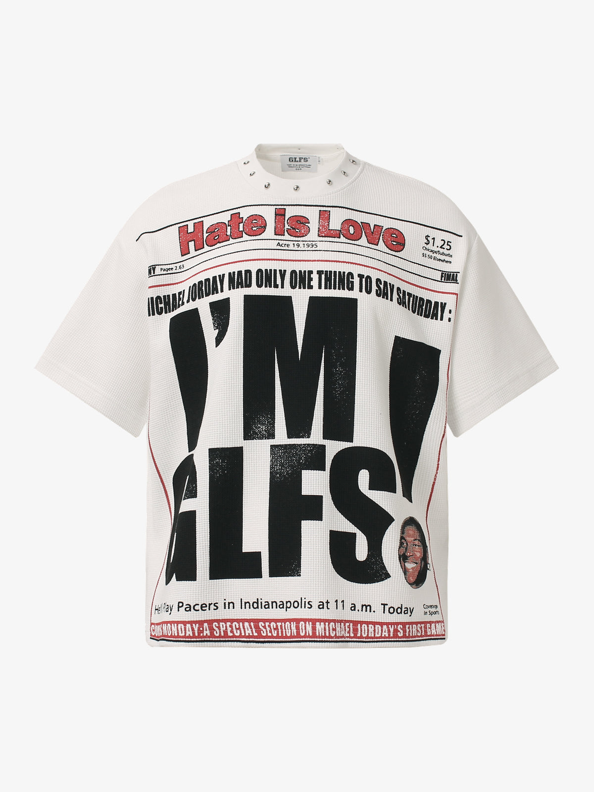 GLFS | Hate Is Love Graphic T-Shirt in White - front view