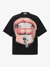 GLFS | Studded Grillz Graphic Relaxed-Fit T-Shirt in Black - front view