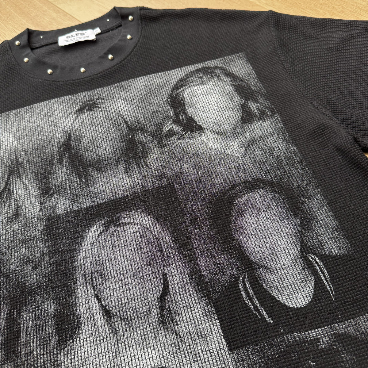 GLFS | Studded Faceless Portrait Graphic T-Shirt - design detail